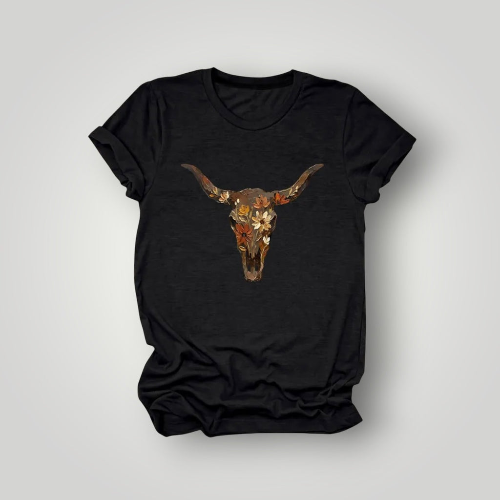 Floral Cattle Head Tee
