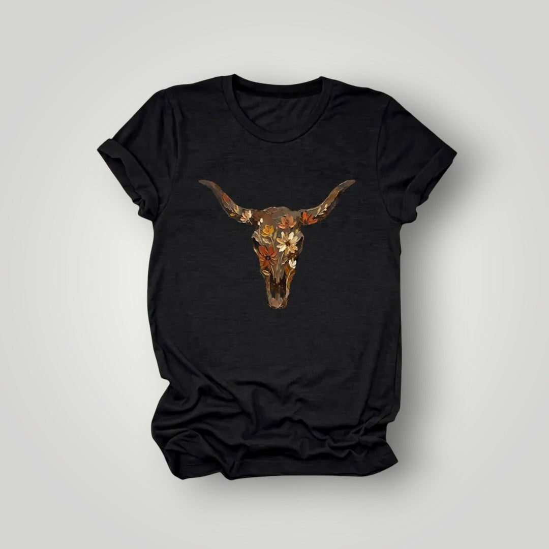 Floral Cattle Head Tee