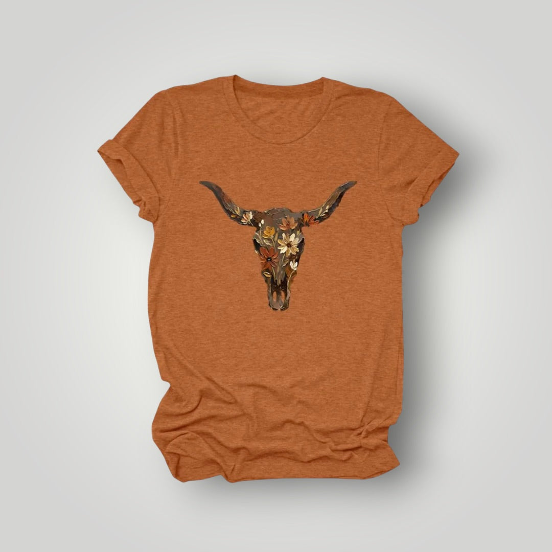 Floral Cattle Head Tee