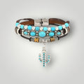 Multi Layer Turquoise Beaded Cactus Bracelet