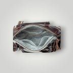 Cowhide Leather Concealed Carry Bag With Fringe and Tooled Trim Western Tote