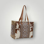 Elisa Authentic Cow Hide and Leather Weekender Bag