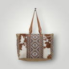 Elisa Authentic Cow Hide and Leather Weekender Bag