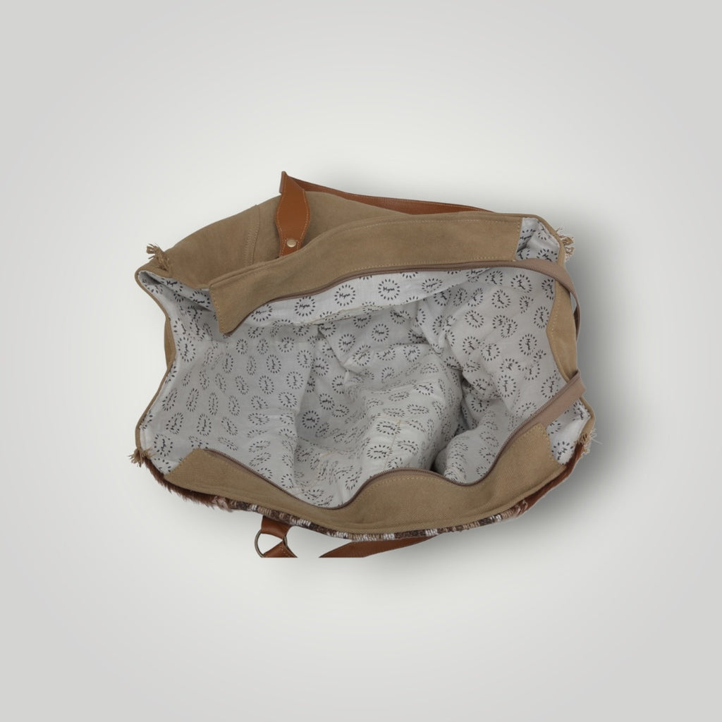 Elisa Authentic Cow Hide and Leather Weekender Bag
