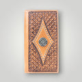 Concho Emblem Hand-Tooled Leather Wallet In Walnut Emboss
