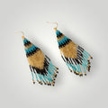 Dune Glow Beaded Fringe Earrings