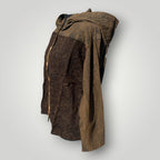Hooded Button-down  Patchwork Jacket