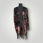 Fringe Floral Sheer Cardigan