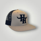 Hayy Heifer Co. Brand Wool Blend Flat Bill in Khaki/Black
