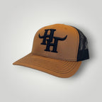 Hayy Heifer Co. Brand Trucker Hat In Carmel/Black