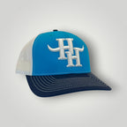 Hayy Heifer Co. Brand Trucker Hat in Teal/Birch/Navy